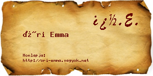 Őri Emma névjegykártya